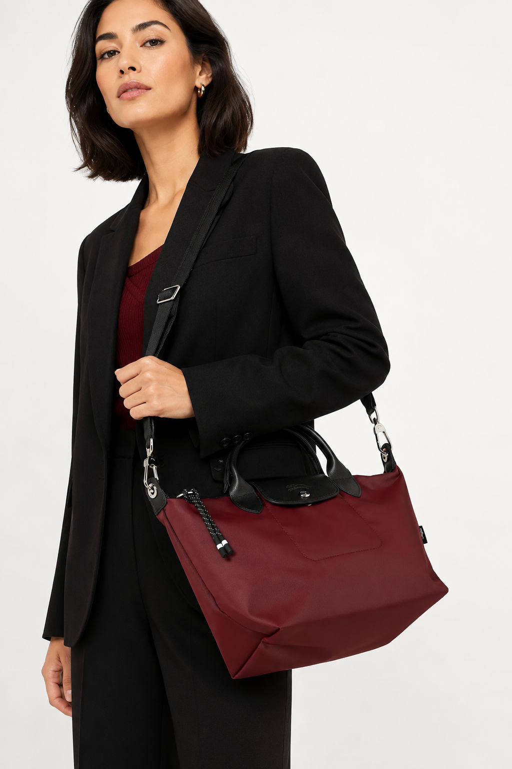 Le Pliage Energy Small Burgundy Crossbody Bag
