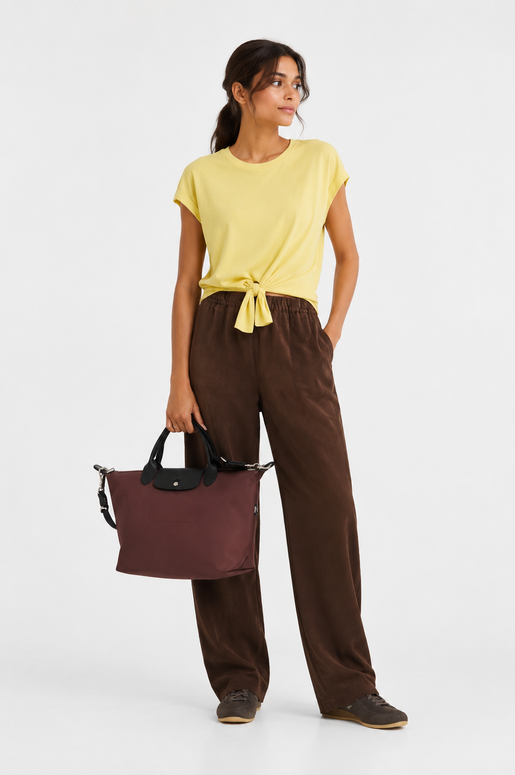 Le Pliage Energy L Top Handle Crossbody Bag Cocoa