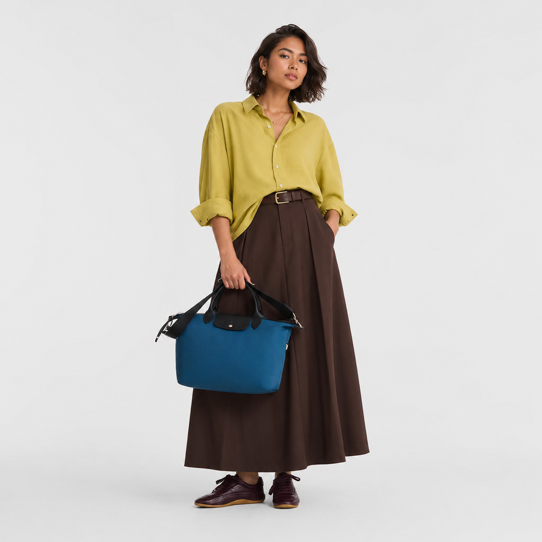 Le Pliage Energy L Top Handle Crossbody Bag Marine blue