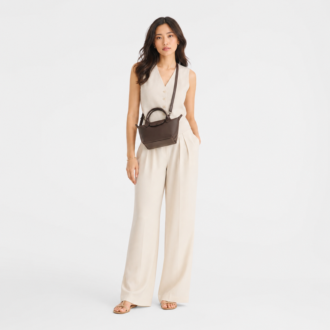 Le Pliage Xtra XS Leather Bag Mokka