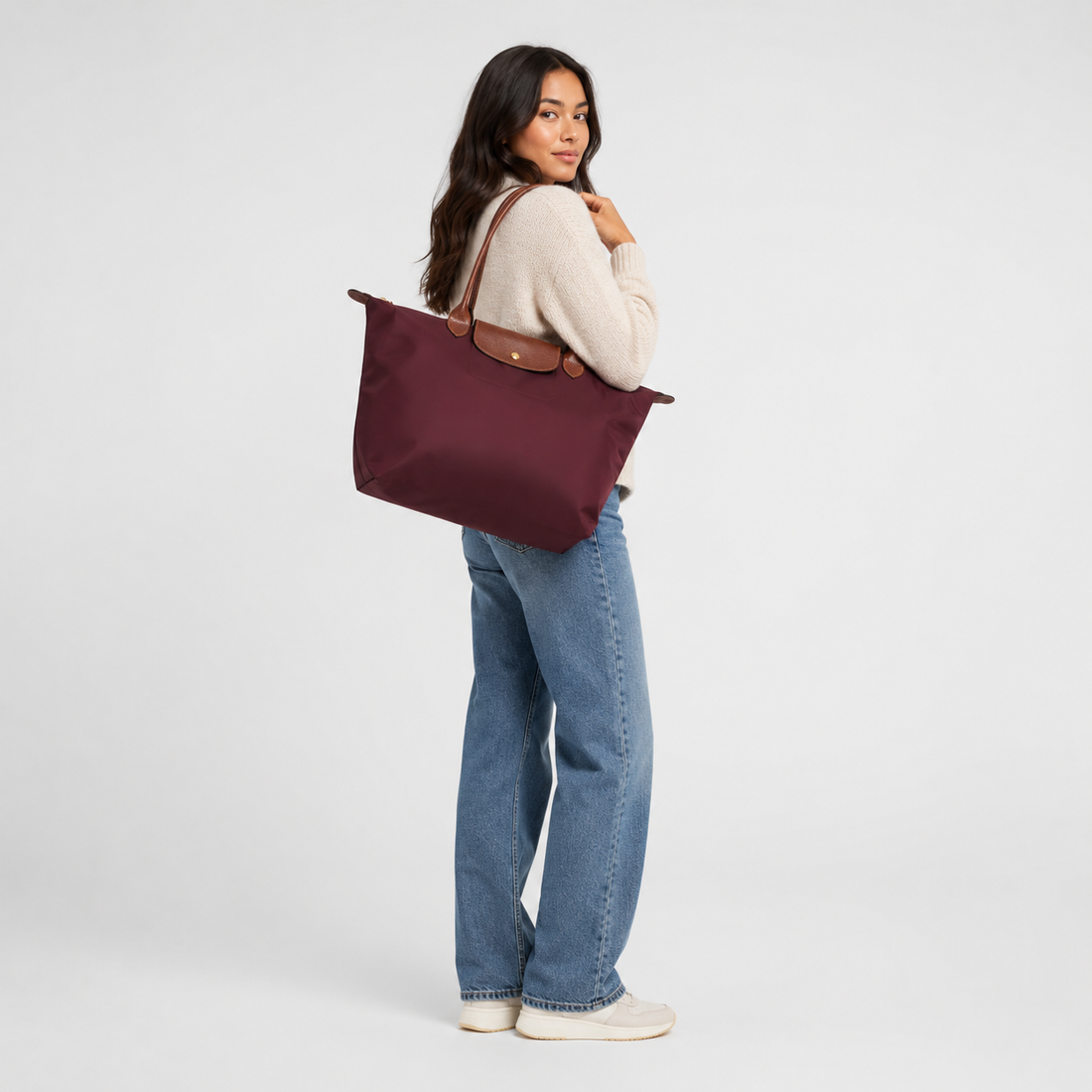 Le Pliage Large Tote Burgundy