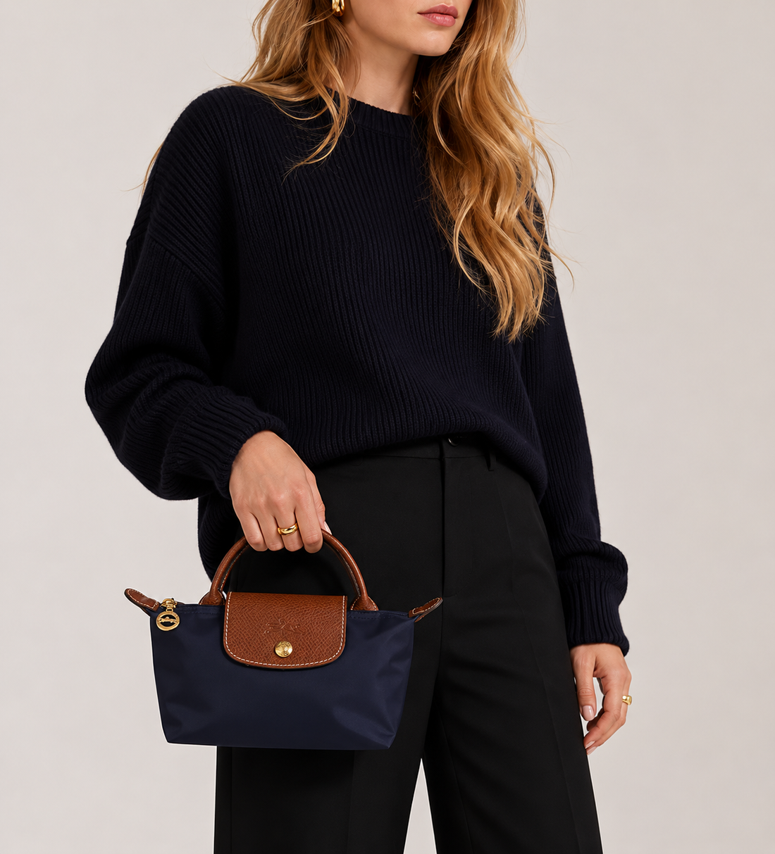 Le Pliage Handbag Navy Blue (XS)