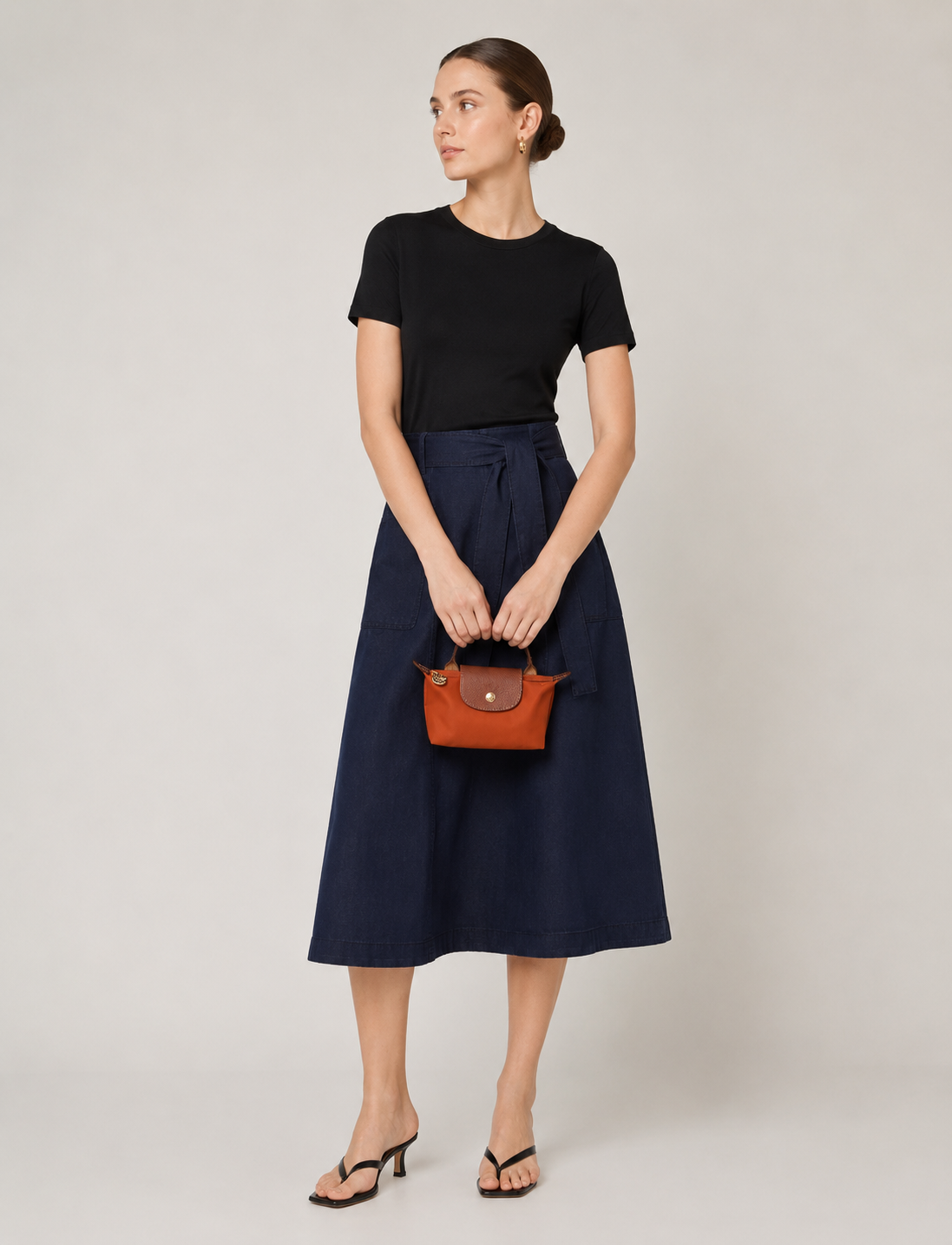 Le Pliage Handbag Orange Terracotta (XS)
