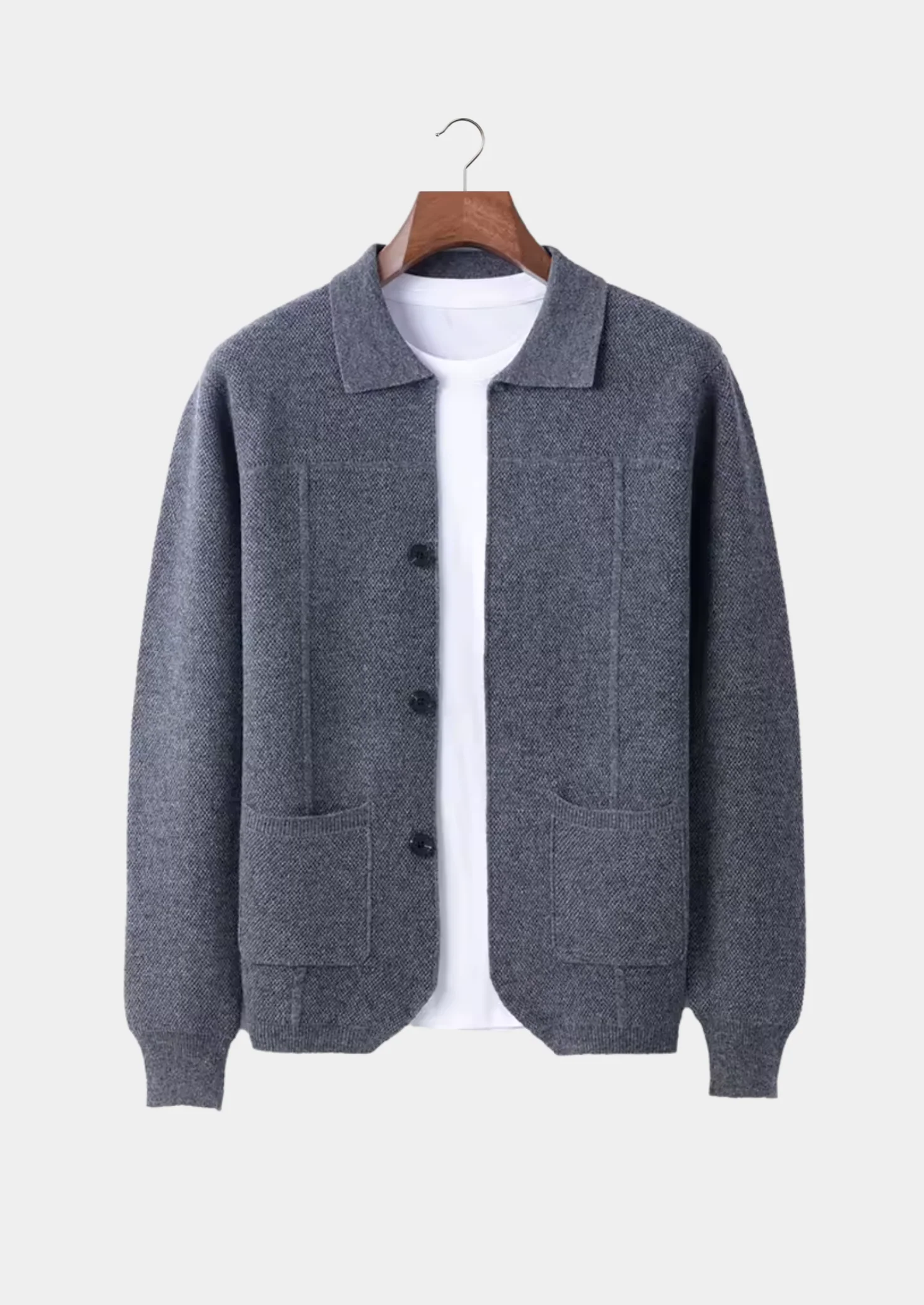 Men's Extra-Fine Merino Wool Button-Up Overshirt