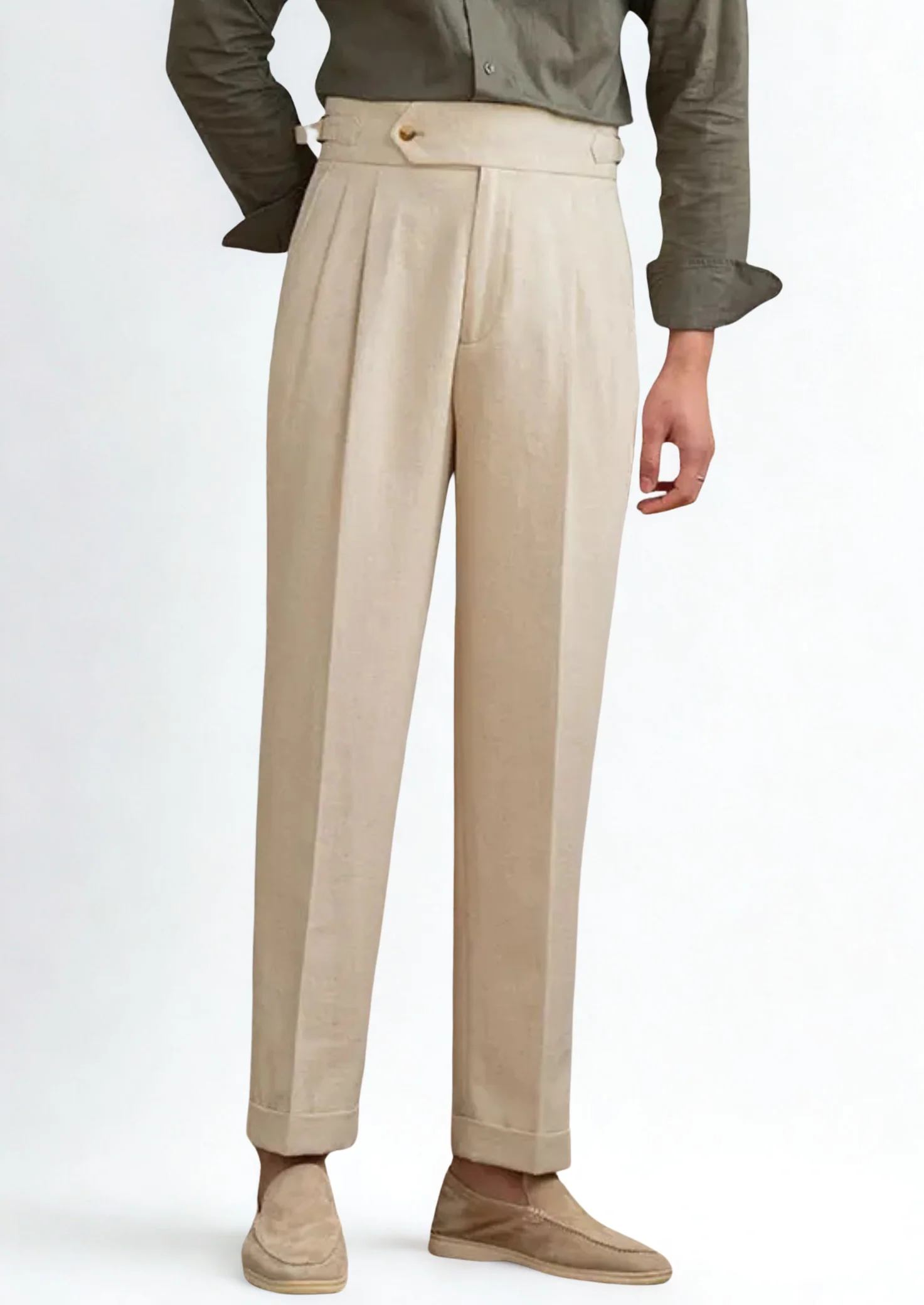 Men's Tuscany Pleated Coastal Trousers