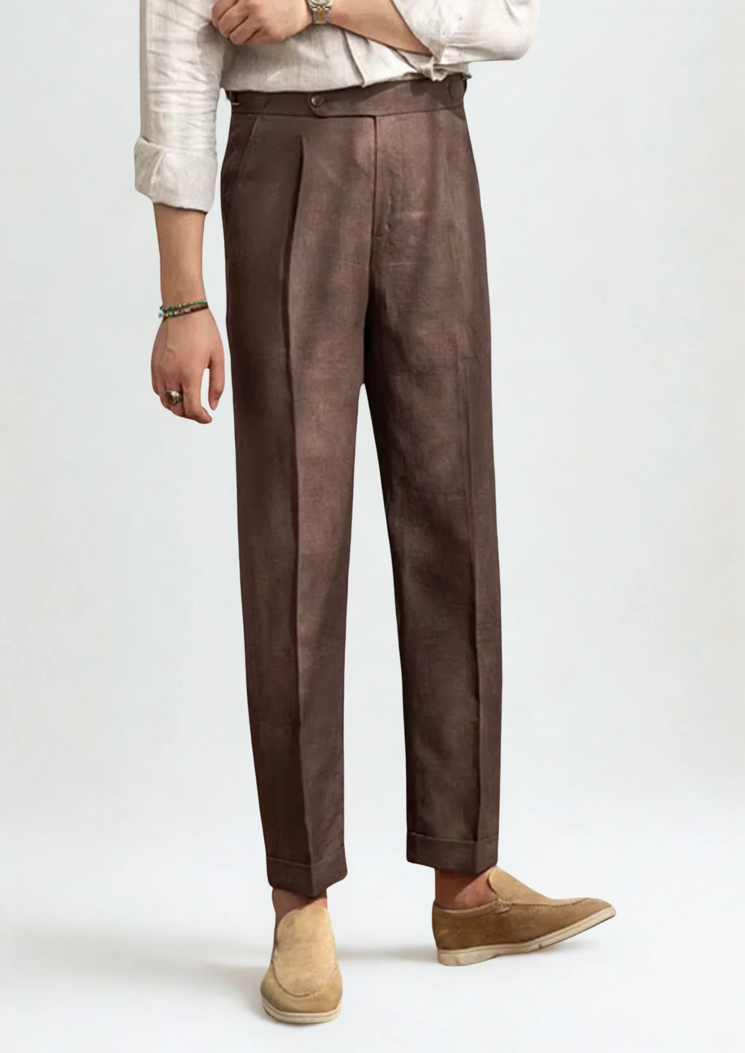 Men's Tuscany Pleated Coastal Trousers